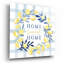  «Home Sweet Home Lemon Wreath» par Elizabeth Tyndall, art mural en verre acrylique, 12 po x 12 po