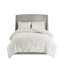 Ensemble d'édredon 3 pièces en chenille de coton capitonné blanc cassé / grand-119181178-119181179