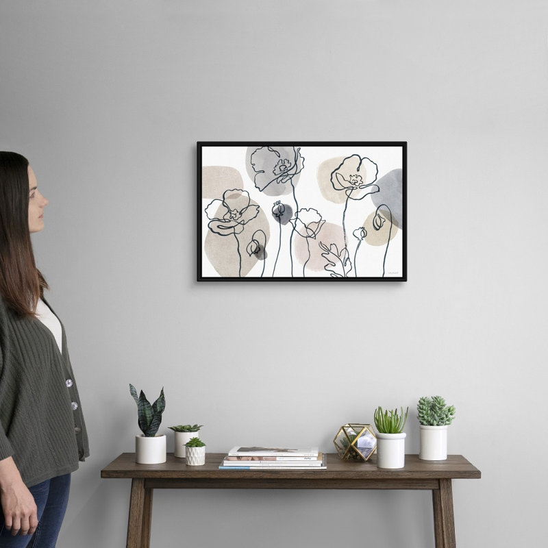 «Think Neutral 01» par Lisa Audit - reproduction d'art, Toile avec cadre noir, H 18 po x l 26 po x P 1,75 po