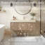 Ensemble de meuble-lavabo mural simple 48 po avec pierre frittée 48 po