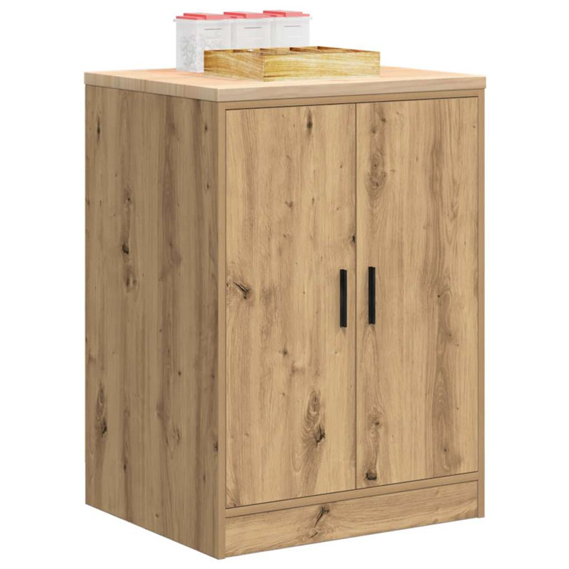 Solid Wood Single Storage Cabinet ( 85cm H x 60cm W x 51cm D), Artisan Oak