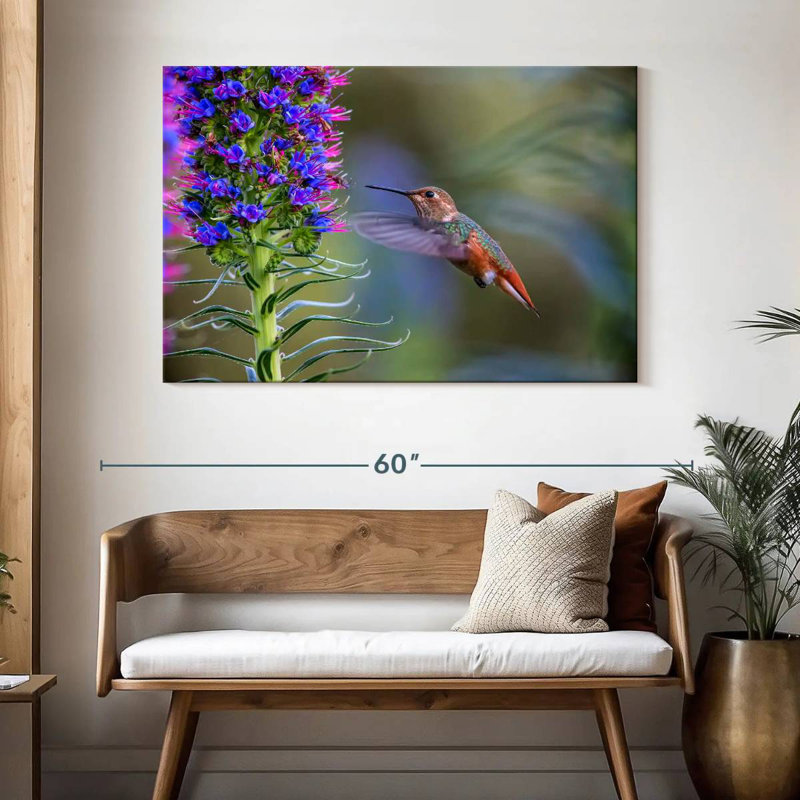 Brampt Hummingbird Feasting, 32" H x 48" W