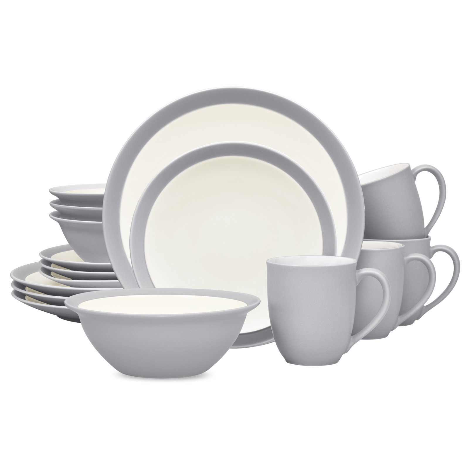 Noritake Colorwave 16-Piece Curve Dinnerware Set, Service for 4, Slate