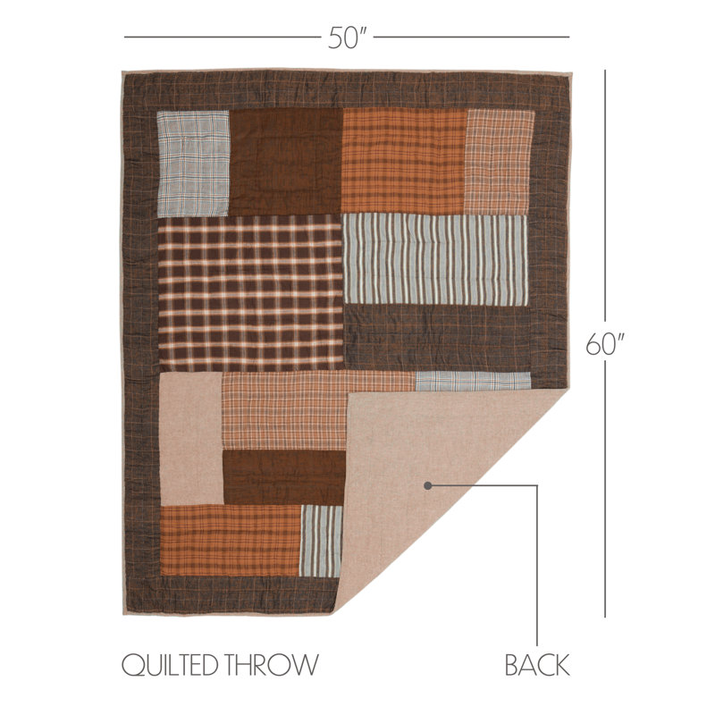 Rory 60" Patchwork Cotton Reversible Throw Blanket