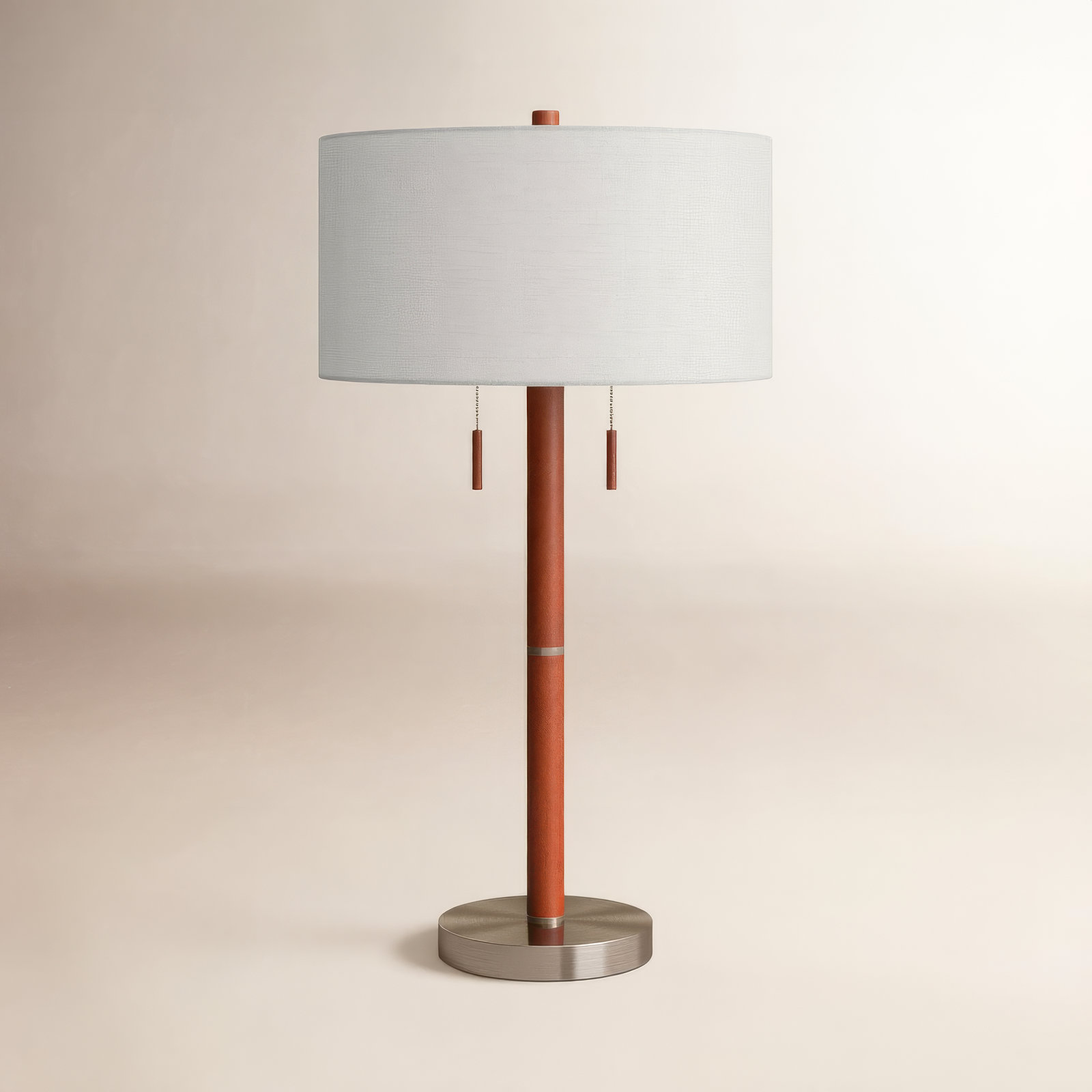 Geno Bedside Lamp, White, Brushed Steel