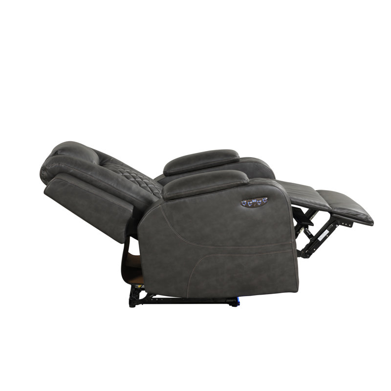 BENZ LED & Power Recliner 3 PC Made With Faux Leather In Gray (CA INVENTORY)