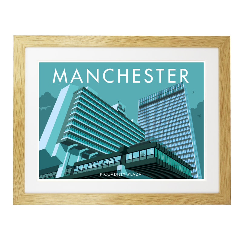 Manchester 8 by Stephen Millership - Print, Oak, 44cm H x 54cm W x 2.2cm D