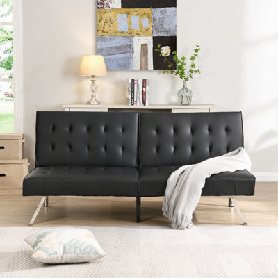 Canapé-lit en PVC noir