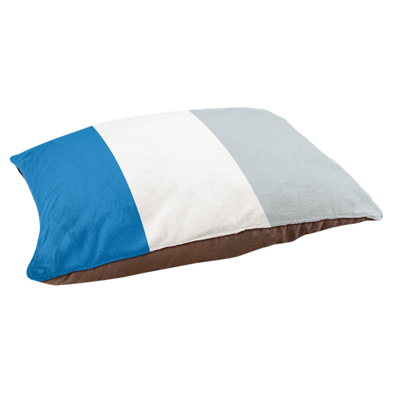 Coussin Designer, Moyen (L 30 po x l 40 po), Bleu / blanc / argent