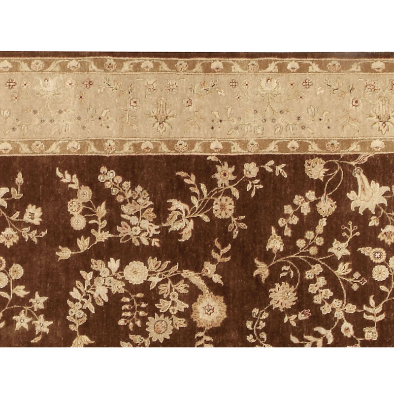 Handmade Silk and Wool Oriental Area Rug, Rectangle 6' x 9'
