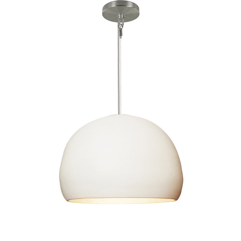 Clay 1 - Light Pendant, Matte White, Brushed Nickel