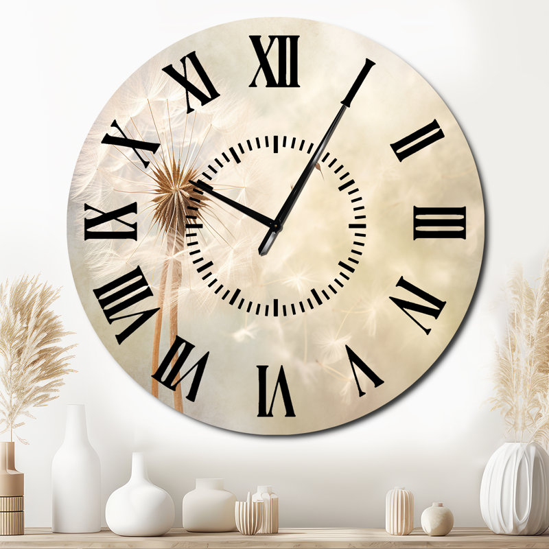 Horloge murale White Dandelion, Surdimensionné