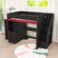 Lit mezzanine double avec bureau, garde-robe, tablettes et bande lumineuse à DEL-1700707904