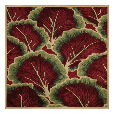 Washable Lettuce Red Leaf Vegetables Area Rug