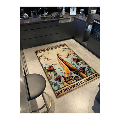 Tapis décoratif moderne à motif lavable