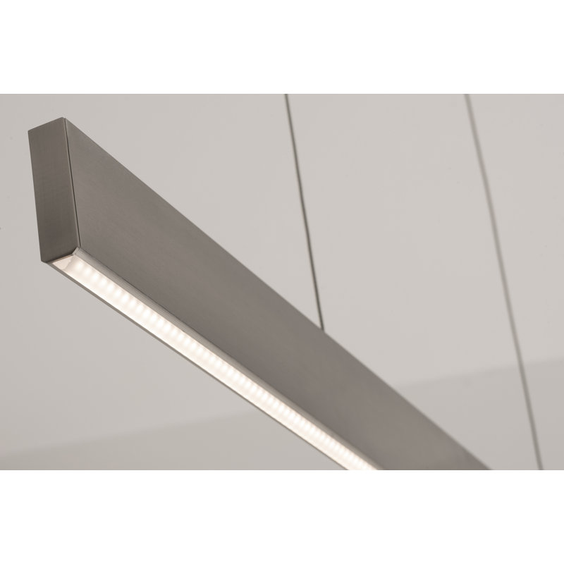 Luminaire suspendu 1 lumière DEL Haneefah, Nickel satiné, H 2,625 po x l 46 po x P 0,625 po