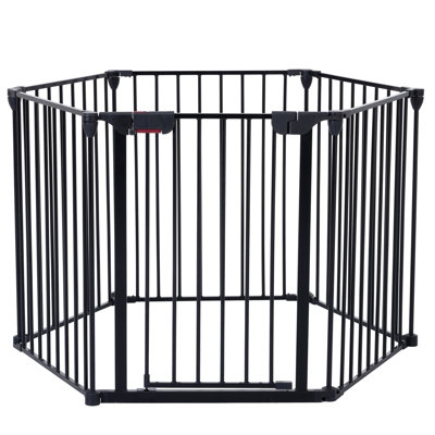 150" Gate For Fireplace. 6 Panels Metal Fence Christmas Tree, Stairs. Adjustable, Configurable House Play Yard Fireplace, House.