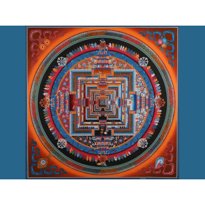 Kalachakra  (Brocadeless Thangka) | Pure 24 Carat Gold With Acrylic Paint