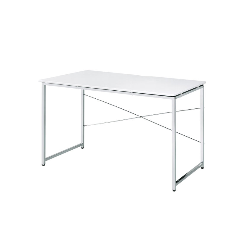 Rectangular White Writing Desk With Veneer And 46 Lb Package Weight 22 X 0.8mm Metal Tube Size