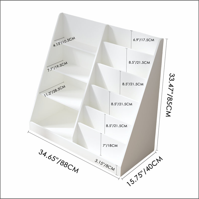 Multifunctional 4 Tier Bookshelf And Book Storage Organizer With Bookcase Display Stand, White