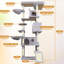 Tour pour chat grise avec grattoir, et - Stable Fun For multiple Cats 84 po, tour d'arbre à chat, grande, grattoir, plateforme-1778088786