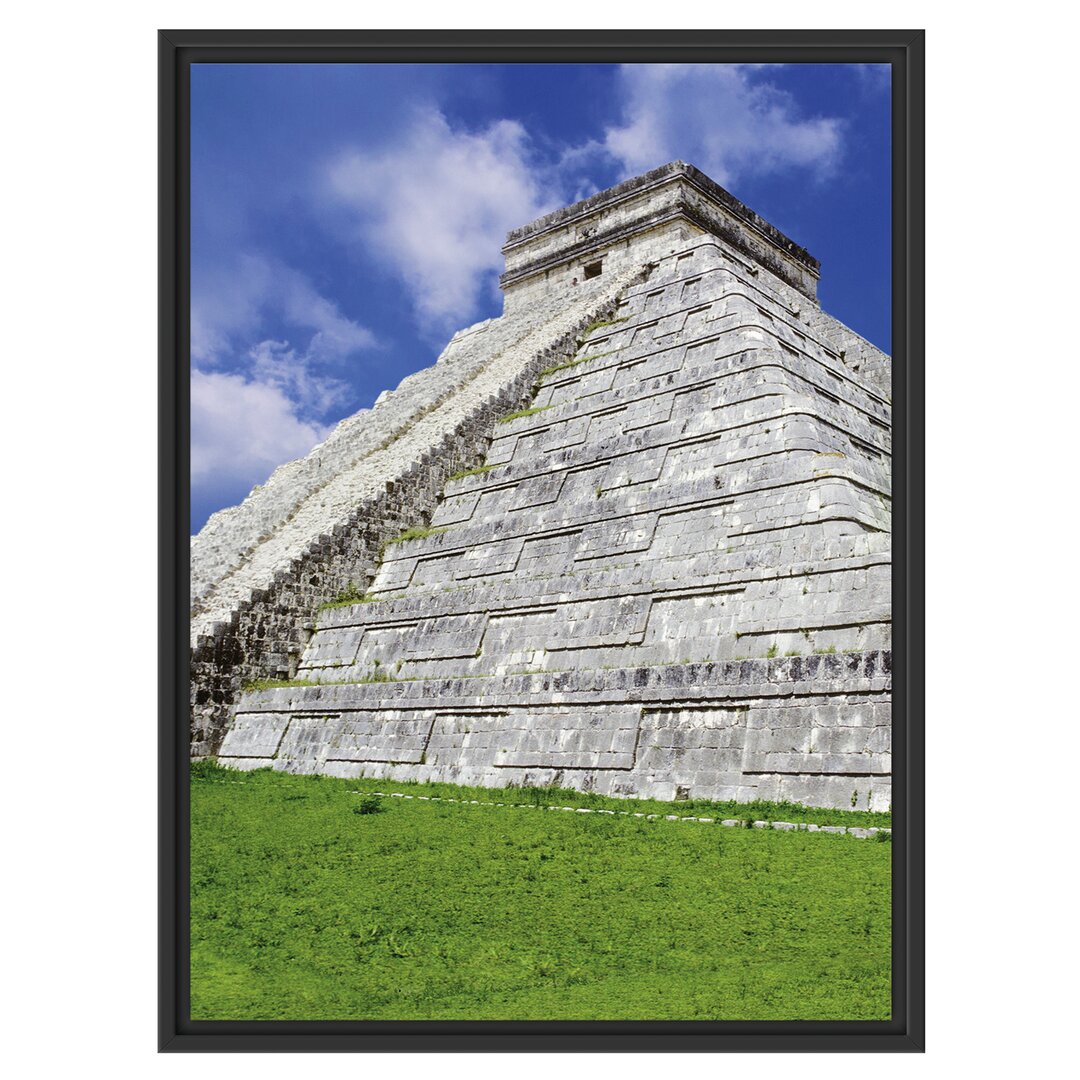 Gerahmtes Wandbild Schöner Maya Tempel in Mexiko