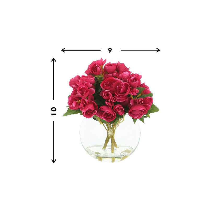Begonia Floral Arrangement in Vase, Fuchsia