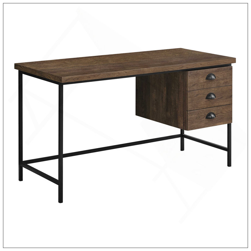 Versatile Computer Desk With Multiple Storage Options For Efficient Work, Brown