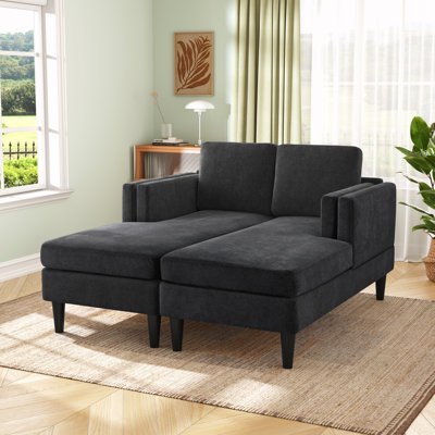 Chaise longue rembourrée avec accoudoirs à double couche