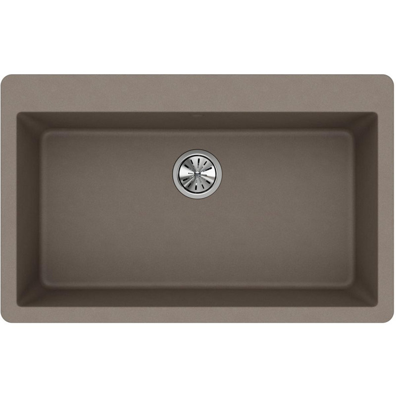 Quartz Classic 33" x 20-7/8" x 9-7/16" Drop-in Mount Kitchen Sink, Greige