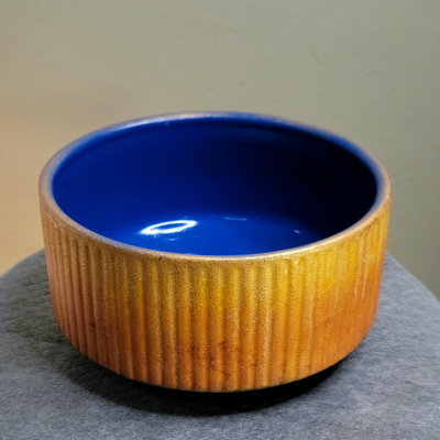 Vase sculptural Sunset Gold (Vase décoratif) – Ligne Designer, Série Chromatique – 11,4 cm H × 21,6 cm L