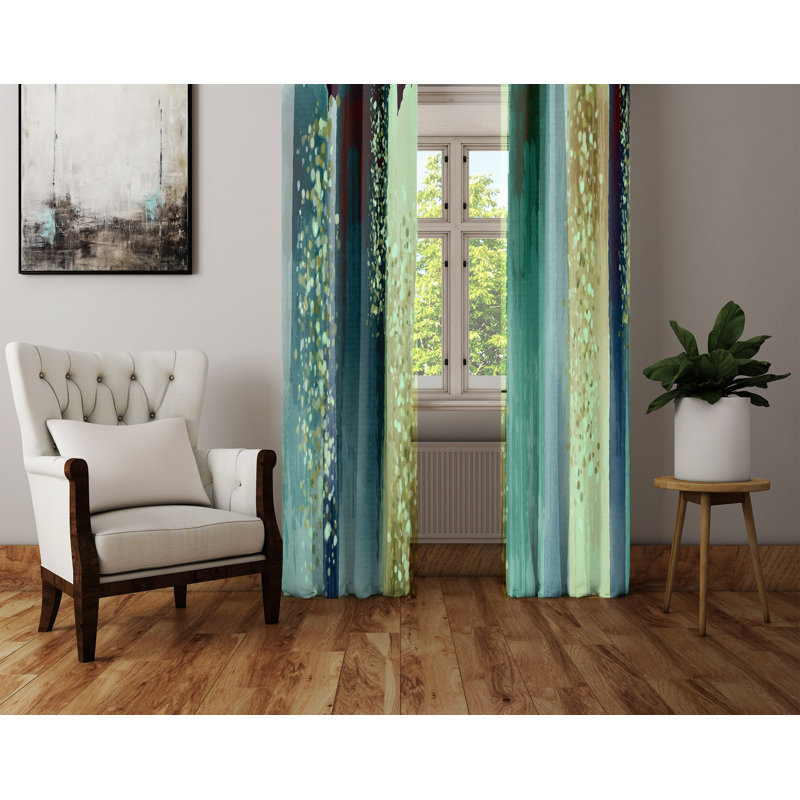 Panneau de rideau semi-transparent Watercolor Boho, L 20 po x L 52 po