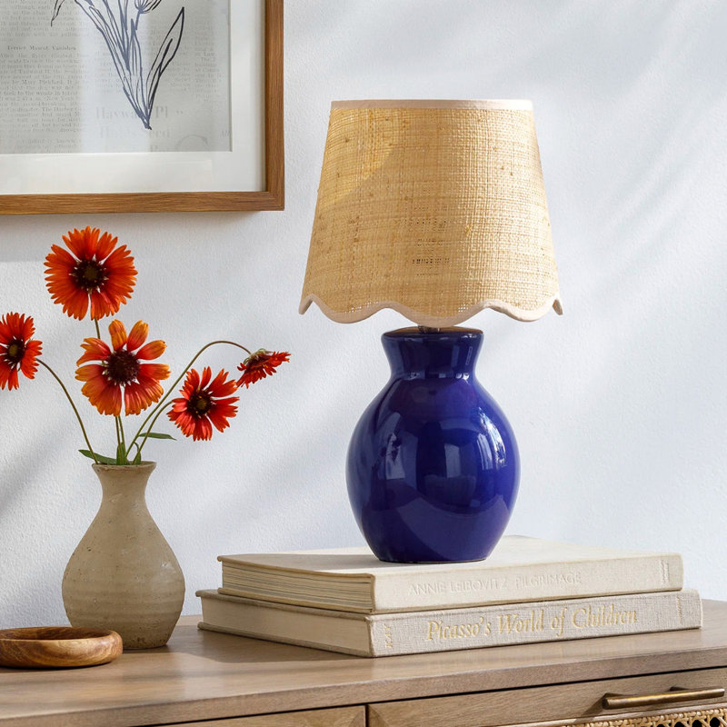 Lampe Momsen, H 15 po x l 8 po x P 8 po, Naturel, Navy