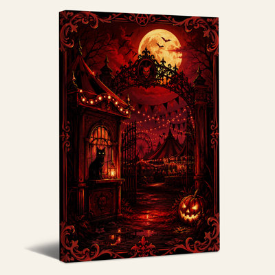 Art mural sur toile Spooky Carnival Gate