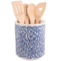 Porcelain Ceramic Utensil Crock Holder - The Bright Angle