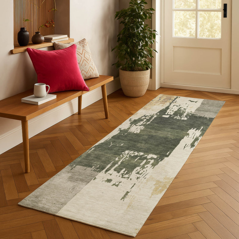 Machine Washable Indoor/Outdoor Chantille ACN2347 Abstract Rug, Runner 2'3" x 7'6"