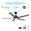 Ventilateur de plafond intelligent Espear avec télécommande, ensemble d'éclairage inclus, fonctionne avec l'assistant Google, Amazon Alexa et les raccourcis Siri.-1998052939-1998052949-1998052945