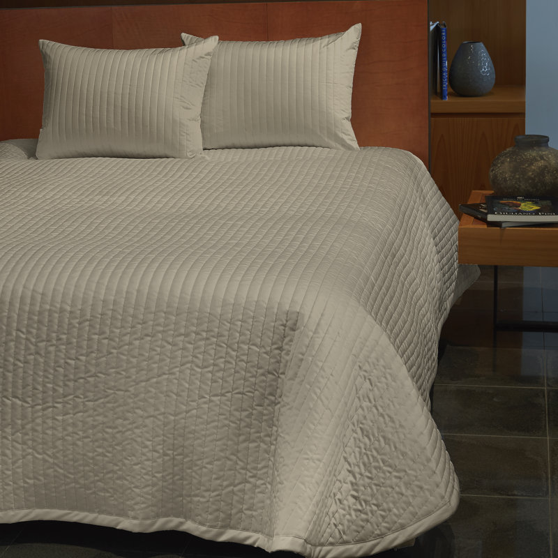 Siena Channel Coverlet, Queen Coverlet, Khaki