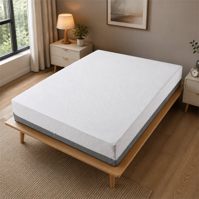 Matelas queen premium de 25 cm (10 po), construction en mousse haute densité à quatre couches, ultra-respirant, écologique et antibactérien, soutien ergonomique zoné, blanc