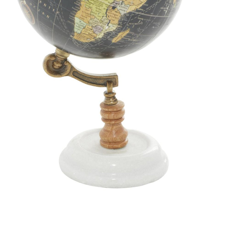 Globe en marbre et bois aigue-marine, Noir, noir, noir, noir