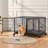 Danimir 42.5″ W Rolling Dog Crate W/ Divider 2 Pull-out Trays
