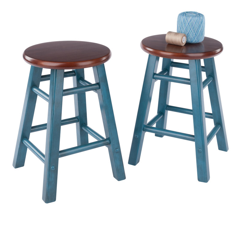 Element 2-pc Dining Stool Set, Rustic Teal & Walnut, Walnut/Teal