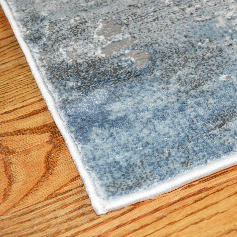 Tapis abstrait gris, Rond 7 pi 10 po