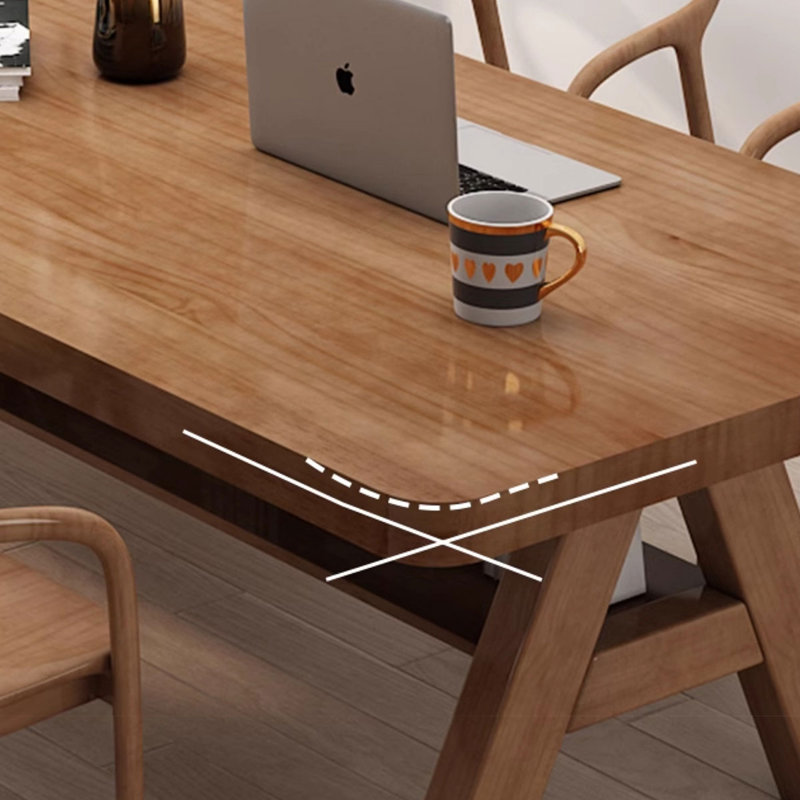 Bureau rectangulaire en bois massif brun noisette, H 29,53 po x l 62,99 po x P 27,56 po