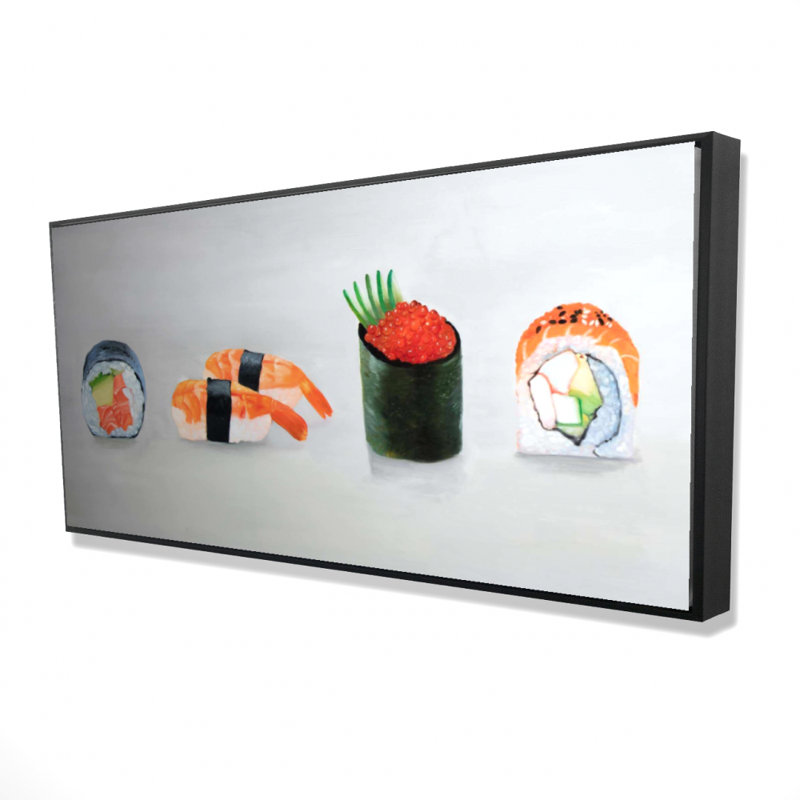 Six pieces sushi assortment - 24"x48" Framed canvas