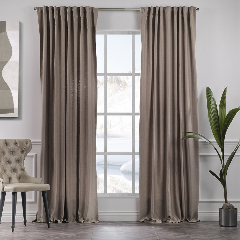 Lined Blackout Extra Long & Extra Wide Custom Made Decorative Single Panel Curtain, Barley, 52" W x 156" L