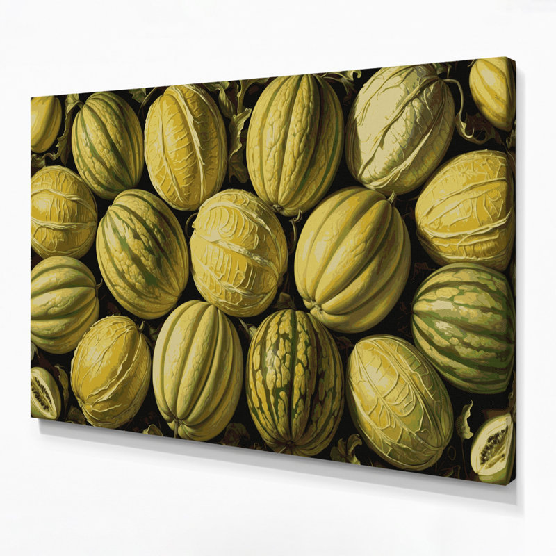 Art mural sur toile brun Fruit Melon, H 11 po x l 14 po