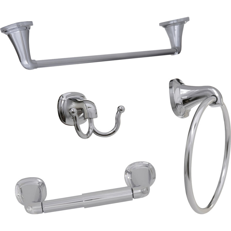 Belding 4 - Piece Bathroom Hardware Set, Chrome