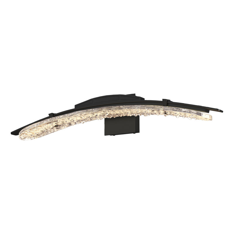 Glissade Steel LED Armed Sconce, Black