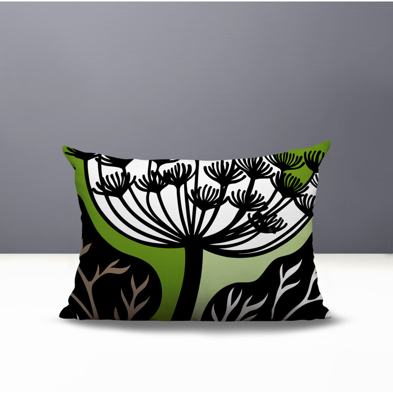 Oreiller rectangulaire réversible intérieur / extérieur Alimi, Chartreuse, Rectangle H 18 po x l 25 po